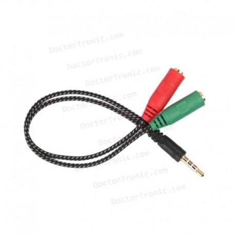 Cable salida de audio y entrada de micro, jack de 3,5mm cuatro polos