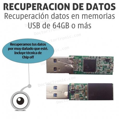 Recuperación datos en memorias USB de 64GB o más