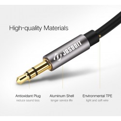 Cable Auxilar Audio Doble Jack 3,5 mm 3 vias para auriculares beats