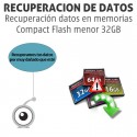 Recuperación datos en memorias Compact Flash menor 32GB