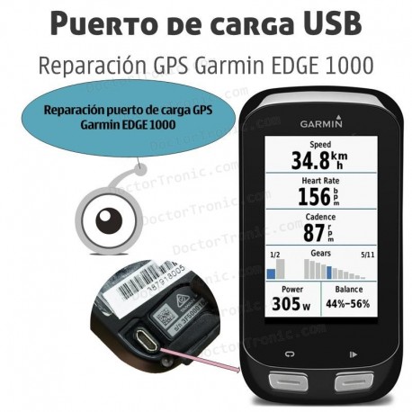 Reparación puerto de carga GPS Garmin EDGE 1000