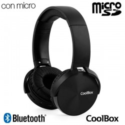 Auriculares Stereo Bluetooth Cascos Universal CoolBox CoolMetal Black