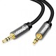 Cable Auxiliar Audio Premium Metálico Gris Doble Jack 3,5 mm (1 M)