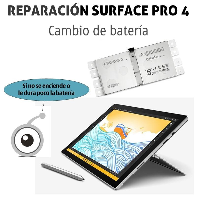 Bloquear Incorrecto Hacer bien Cambio de batería Microsoft Surface PRO 4