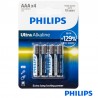 Pila Alcalina AAA Pack 4 Pilas LR03 Philips