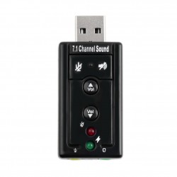 TARJETA DE SONIDO EXTERNA USB 2,0 3D Virtual 12Mbps externo 7,1