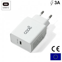 Cargador Red Universal Fast Charger (PD) Entrada Tipo-C COOL 3 Amp (18W) Blanco