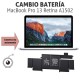 Cambio batería MacBook Pro 13 Retina A1502