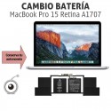 MacBook Pro Retina 15" A1707 Año 2016/2017 | Cambio batería