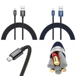 Cable USB T-Phox Nets Cable USB a Micro 2.4 A (2 m) negro