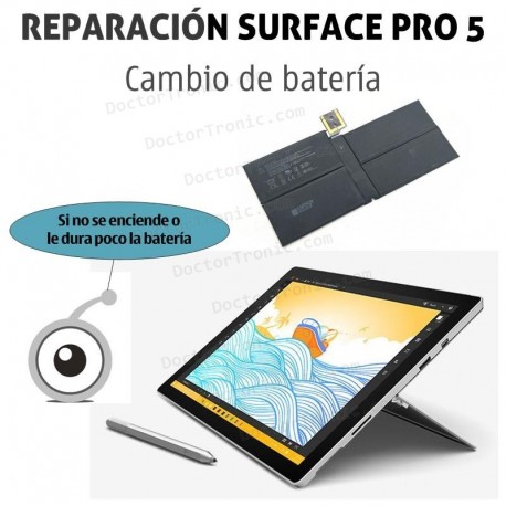 Cambio de batería Microsoft Surface PRO 5 - 1796