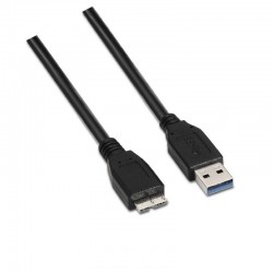 Cable USB 3.0 / USB Macho - MicroUSB Macho/ 1m/ Negro