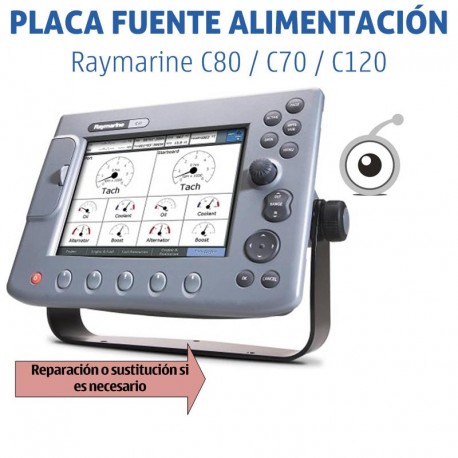 Raymarine C80 / C70 / C120| Cambio palca fuente alimentación