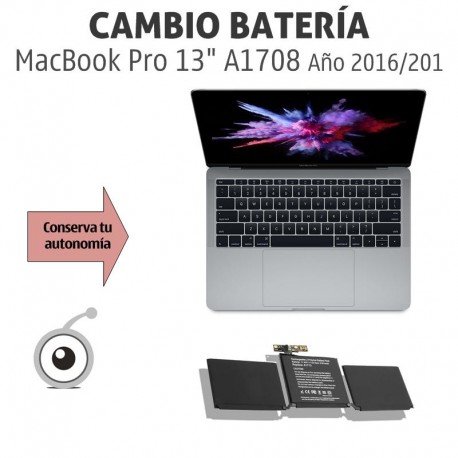 MacBook Pro 13" A1708 Año 2016/2017 | Cambio batería