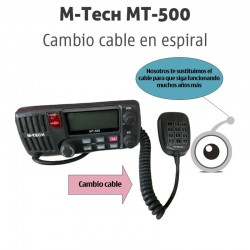 M-Tech MT-500 VHF Radio Marina | Cambio cable espiral
