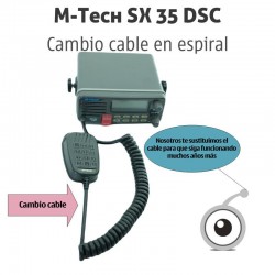 M-Tech SX 35 DSC VHF Radio Marina | Cambio cable espiral