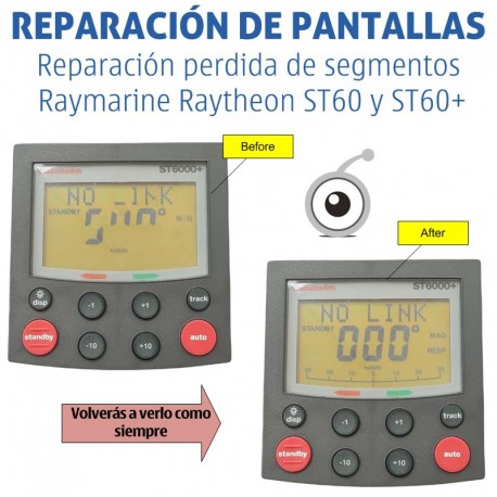 Raymarine / Raytheon ST4000+ ST5000+ ST6000+ | Reparación perdida de segmentos
