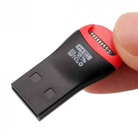 TOOGOO Adaptador Lector de Tarjetas de Memoria portatil USB 2.0 DE Aluminio para Tarjeta Micro- Adaptador Lector de Tarjetas TF Rojo 