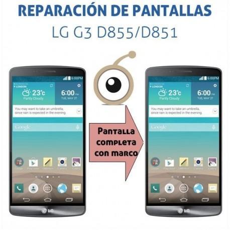 Reparación pantalla completa con marco LG G3 D855/D851