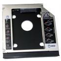 Adaptador caddy de DVD a HDD 2.5" SATA 12,7mm para HP y otros