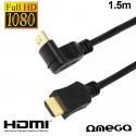 Cable HDMI A HDMI Audio-Video Universal Omega V1.4 Angular (1,5 Metros)