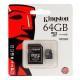 Tarjeta Memoria Micro SD + Adapt. x64 GB Kingston