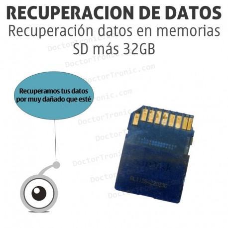 Recuperación datos en memorias SD más 32GB