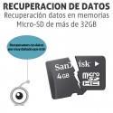 Recuperación datos en memorias Micro-SD más 32GB y menos de 128GB